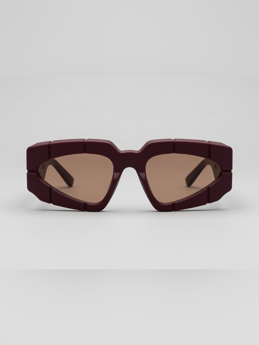 Balmain Burgundy Geometric Frame Sunglasses